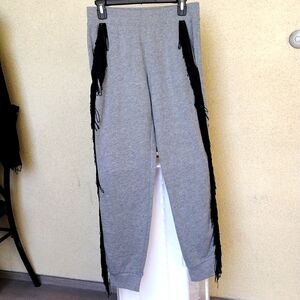 Juicy by juicy couture vintage side leg black Fringe, grey sweatpants